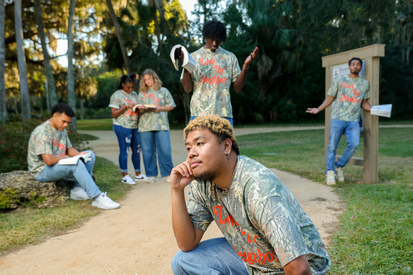 Love Thy Neighbor Camo Tee