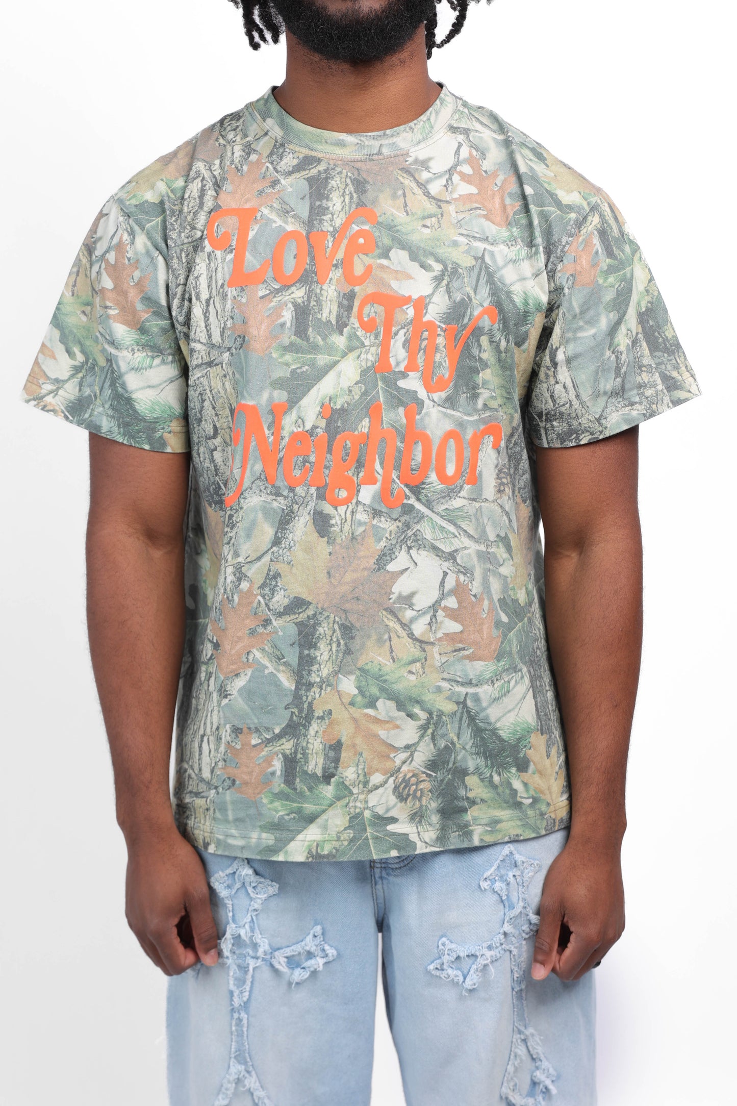 Love Thy Neighbor Camo Tee